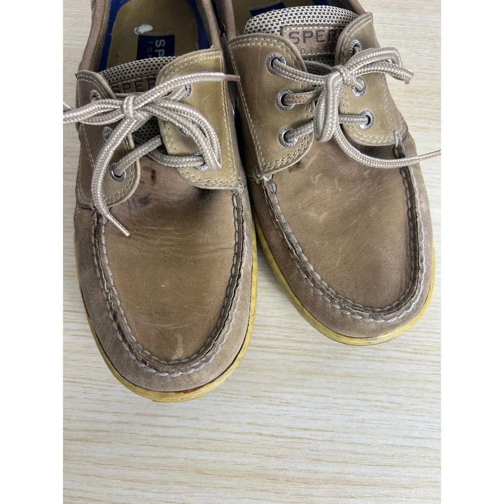 Sperry Boat Shoes Mens 11M Tan Billfish 3-Eye Leather Nautical Preppy Loafer